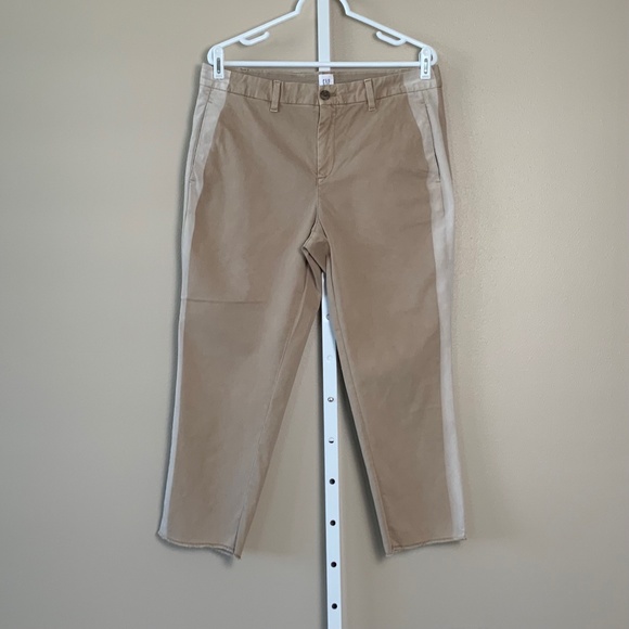 GAP Cropped Tuxedo Stripe Girlfriend Chino - Picture 1 of 16